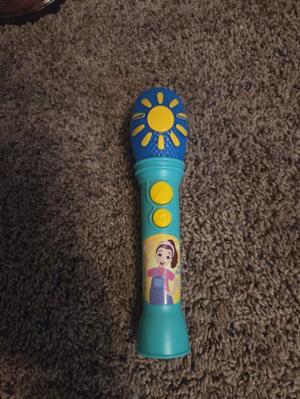 Kids Voice Toy Microphone - Teal and Blue with Yellow Accents Mrs. Rachel